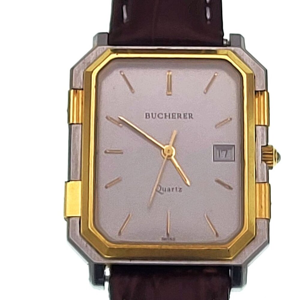 Vintage Bucherer Tank Face Two Tone Watch